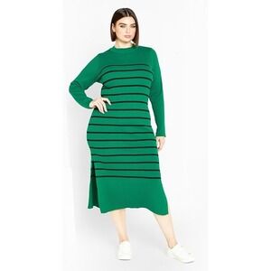 NWT Green and‎ Black Striped Dress